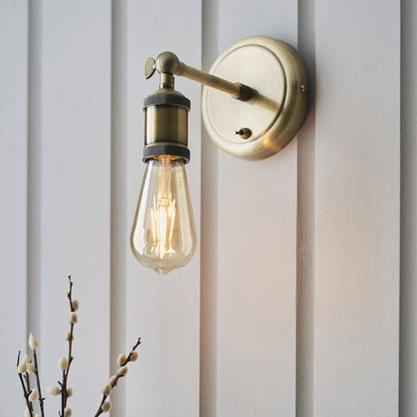 Hal Wall Light Antique Brass - Comet Lighting