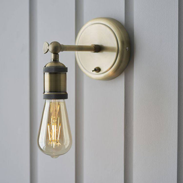 Hal Wall Light Antique Brass - Comet Lighting