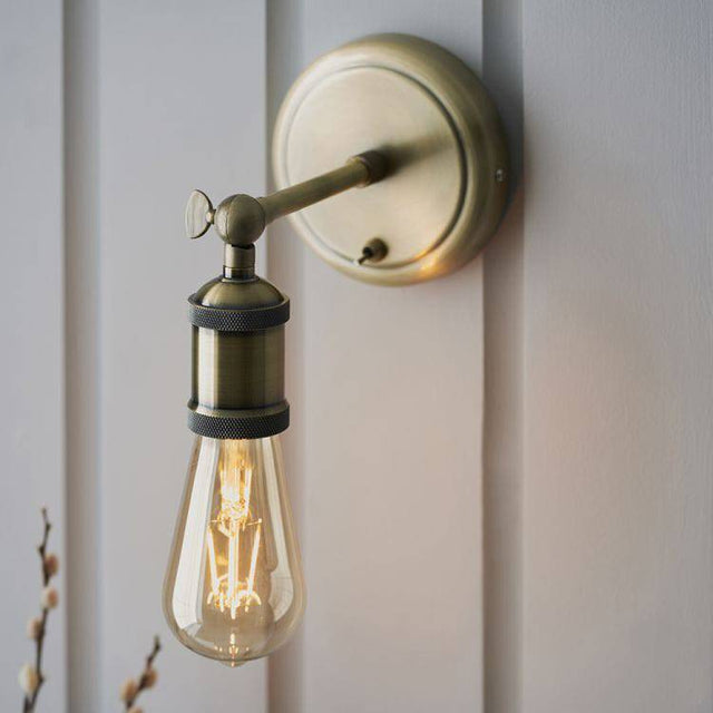 Hal Wall Light Antique Brass - Comet Lighting