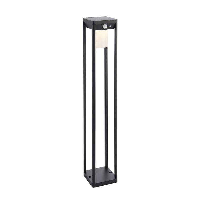 Hallam Solar Bollard Light Black w/ PIR - Comet Lighting