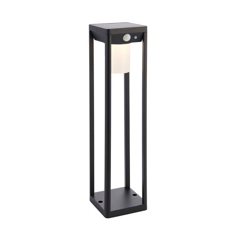 Hallam Solar Post Light Black w/ PIR - Comet Lighting