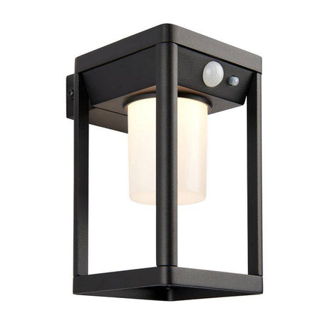 Hallam Solar Wall Light Black w/ PIR - Comet Lighting