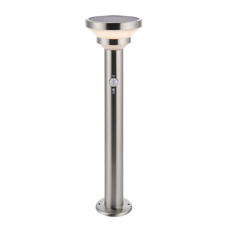 Halton Solar Post Light Brushed Stainless w/ PIR - Comet Lighting