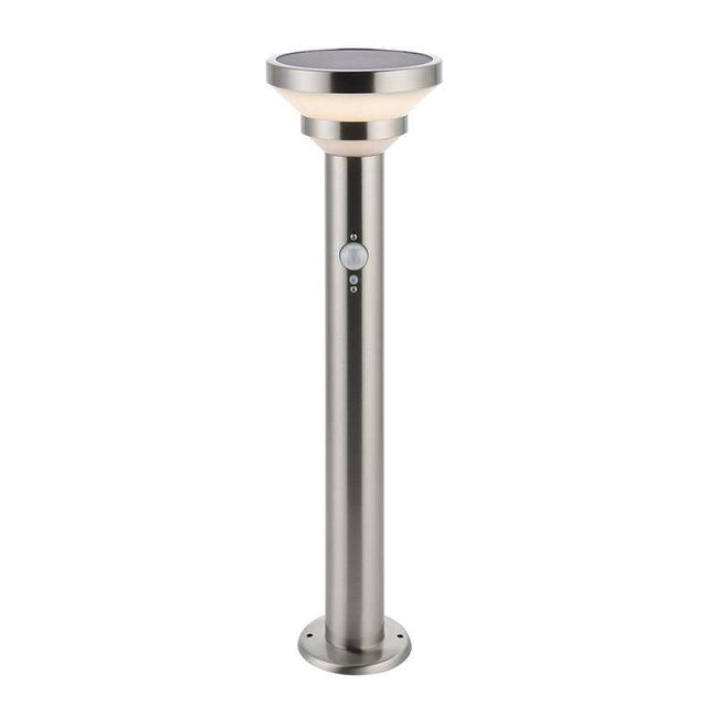 Halton Solar Post Light Brushed Stainless w/ PIR - Comet Lighting