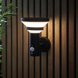 Halton Solar Wall Light Matt Black w/ Sensor - Comet Lighting