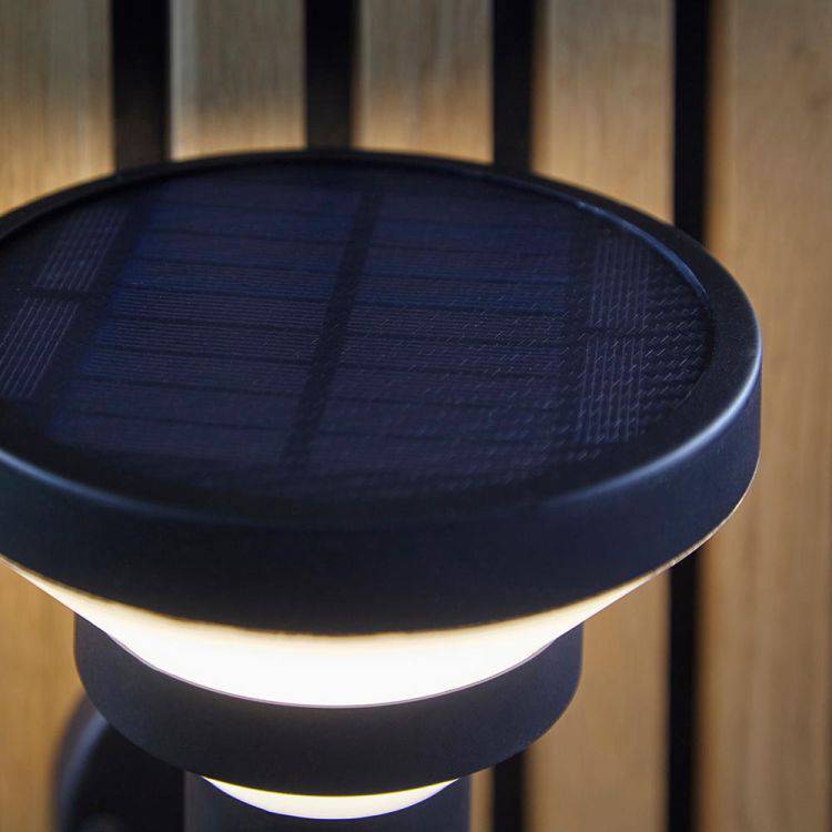 Halton Solar Wall Light Matt Black w/ Sensor - Comet Lighting