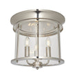 Hamworth 3Lt Flush Ceiling Light Bright Nickel - Comet Lighting