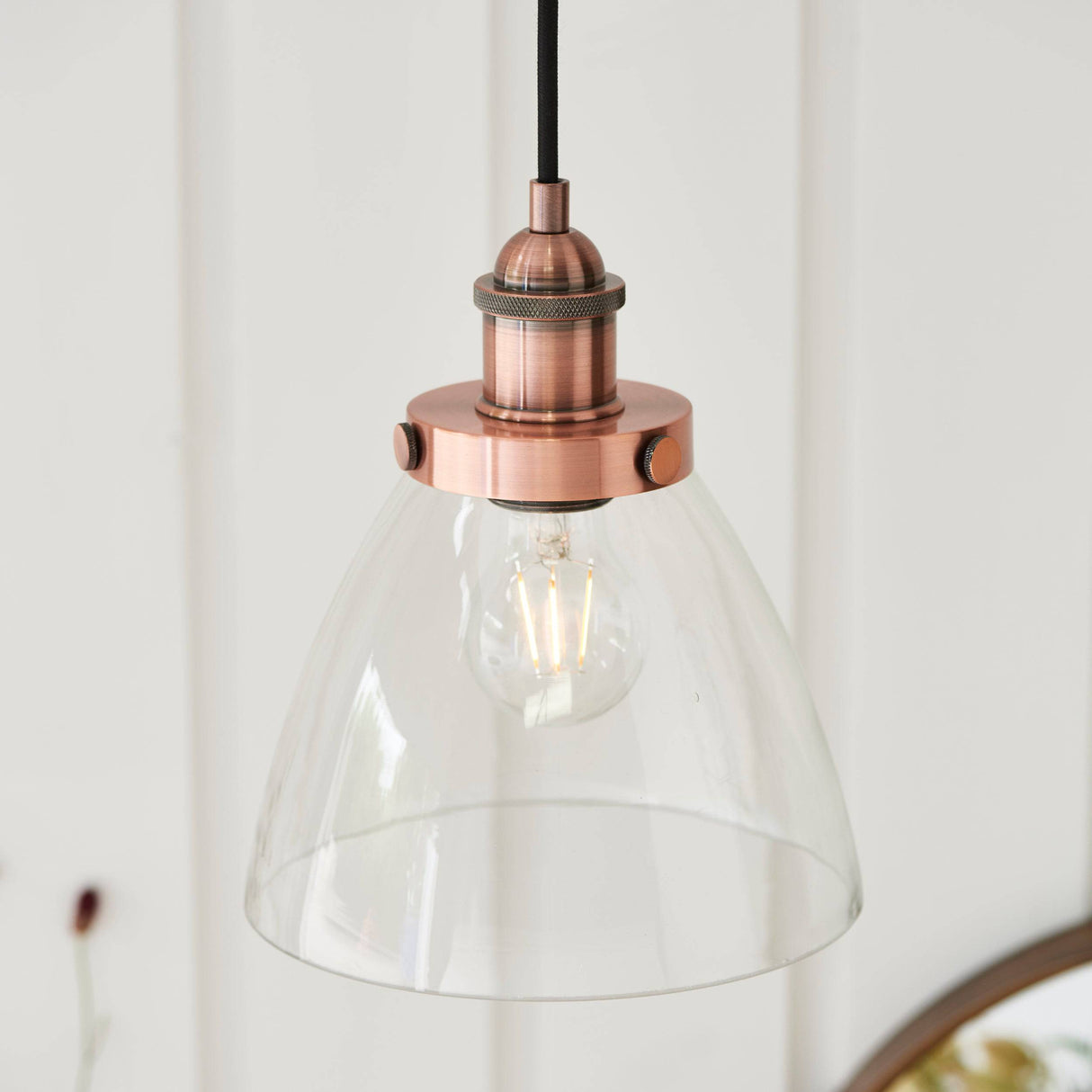 Hansen 1-Light Pendant Ceiling Light Aged Copper - Comet Lighting