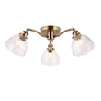 Hansen 3Lt Semi-Flush Ceiling Light Antique Brass - Comet Lighting