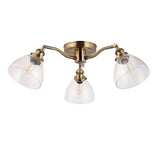 Hansen 3Lt Semi-Flush Ceiling Light Antique Brass - Comet Lighting