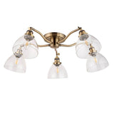 Hansen 5Lt Semi-Flush Ceiling Light Antique Brass - Comet Lighting