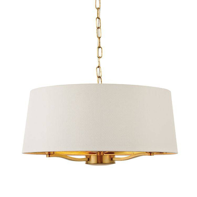 Harvey 3-Light Pendant Ceiling Light Gold & White Shade - Comet Lighting