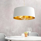 Harvey 3-Light Pendant Ceiling Light Gold & White Shade - Comet Lighting