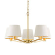 Harvey 5-Light Pendant Ceiling Light Gold & White Shades - Comet Lighting