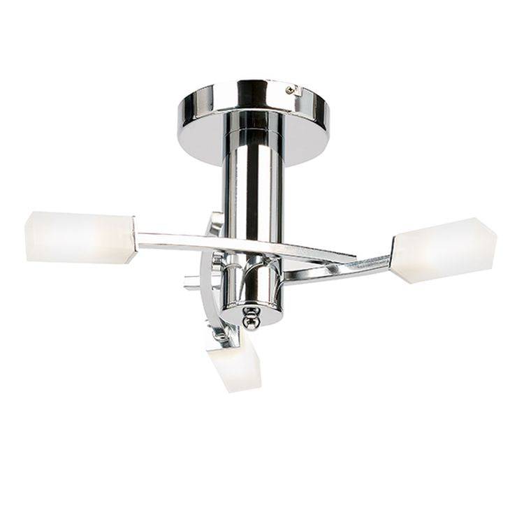 Havana 3-Light Semi Flush Ceiling Light Chrome - Comet Lighting