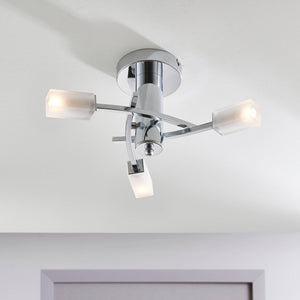 Havana 3-Light Semi Flush Ceiling Light Chrome - Comet Lighting
