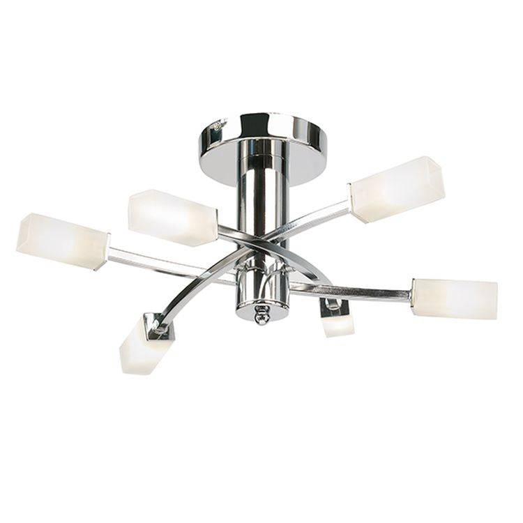 Havana 6-Light Semi Flush Ceiling Light Chrome - Comet Lighting