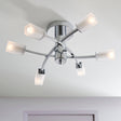 Havana 6-Light Semi Flush Ceiling Light Chrome - Comet Lighting