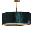 Hayfield 3-Light Pendant Ceiling Light Green Velvet Shade - Comet Lighting