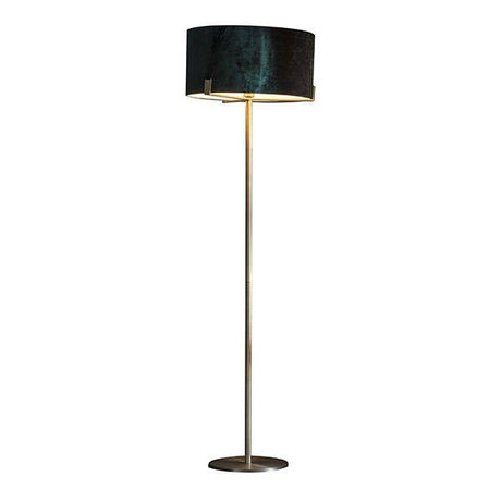 Hayfield Floor Lamp Green Velvet Shade - Comet Lighting