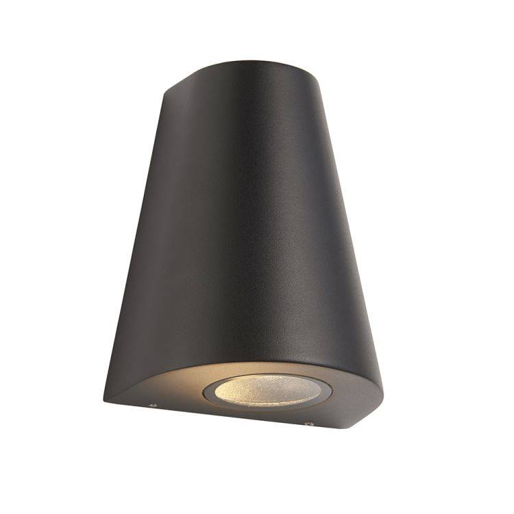 Helm 2Lt LED Outdoor Wall Light Black - Comet Lighting