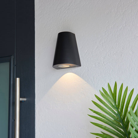 Helm LED Outdoor Wall Light Black - Comet Lighting