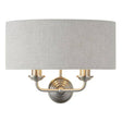 Highclere 2-Light Wall Light with Natural Linen Shade - Comet Lighting