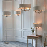 Highclere 2-Light Wall Light with Natural Linen Shade - Comet Lighting