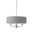 Highclere 3-Light Pendant Ceiling Light with Charcoal Linen Shade - Comet Lighting