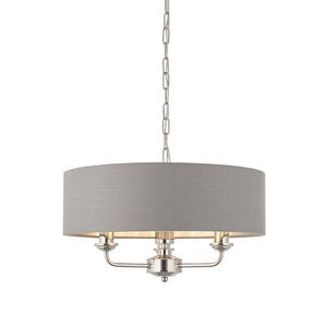 Highclere 3-Light Pendant Ceiling Light with Charcoal Shade - Comet Lighting