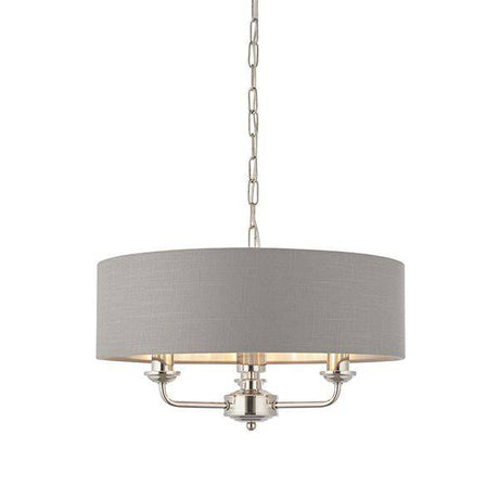 Highclere 3-Light Pendant Ceiling Light with Charcoal Shade - Comet Lighting