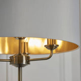 Highclere 3Lt Floor Lamp Antique Brass - Comet Lighting