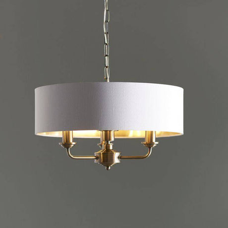 Highclere 3Lt Pendant Ceiling Light Antique Brass - Comet Lighting