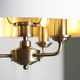 Highclere 3Lt Pendant Ceiling Light Antique Brass - Comet Lighting