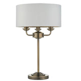 Highclere 3Lt Table Lamp Antique Brass - Comet Lighting