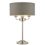 Highclere 3Lt Table Lamp Bright Nickel - Comet Lighting