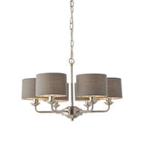 Highclere 6-Light Pendant Ceiling Light with Charcoal Shades - Comet Lighting