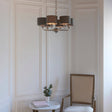 Highclere 6-Light Pendant Ceiling Light with Charcoal Shades - Comet Lighting