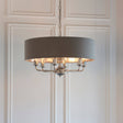 Highclere 8-Light Pendant Ceiling Light with Charcoal Shade - Comet Lighting