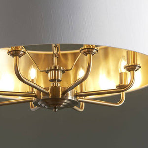 Highclere 8Lt Pendant Antique Brass w/ White Shade - Comet Lighting