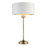 Highclere Table Lamp Antique Brass w/ White Shade - Comet Lighting