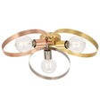 Hoop 3Lt Semi-Flush Ceiling Light Brushed Brass/Copper/Nickel - Comet Lighting