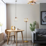 Hoop 3Lt Semi-Flush Ceiling Light Brushed Brass/Copper/Nickel - Comet Lighting