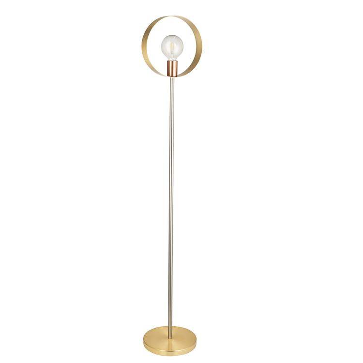 Hoop Floor Lamp Brushed Brass/Copper/Nickel - Comet Lighting