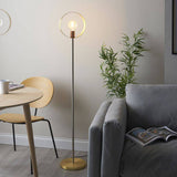 Hoop Floor Lamp Brushed Brass/Copper/Nickel - Comet Lighting