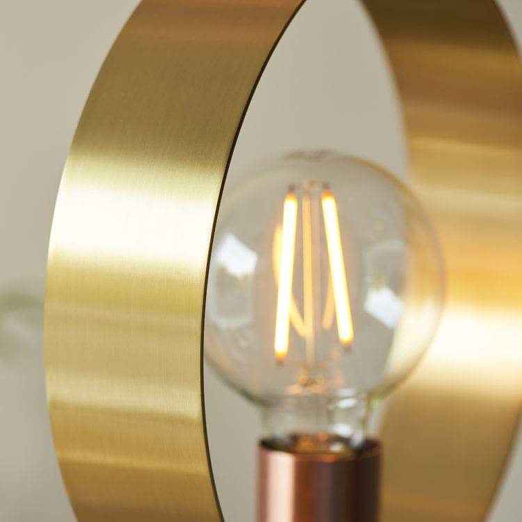 Hoop Floor Lamp Brushed Brass/Copper/Nickel - Comet Lighting