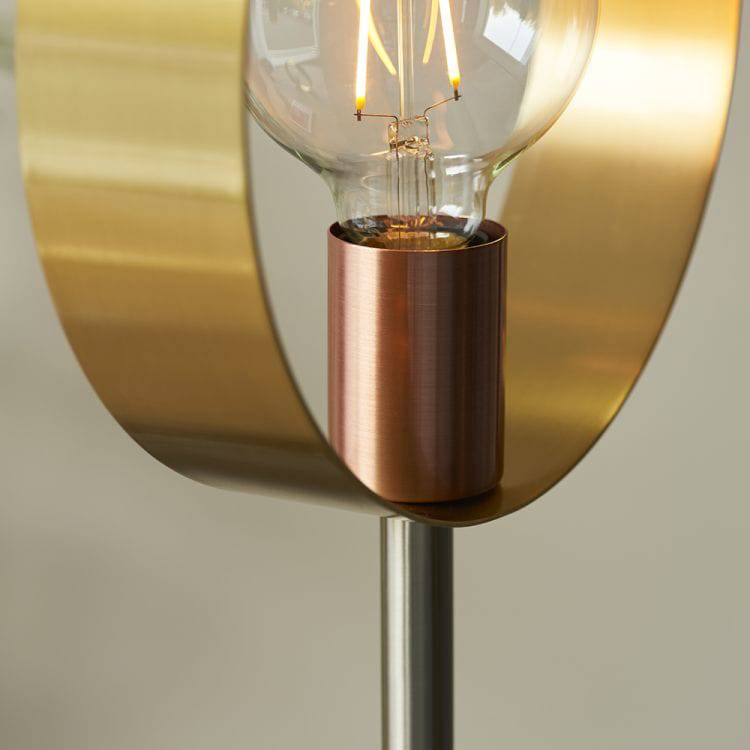 Hoop Floor Lamp Brushed Brass/Copper/Nickel - Comet Lighting