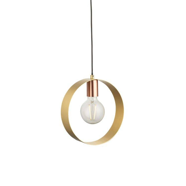 Hoop Pendant Ceiling Light Brushed Brass/Copper/Nickel - Comet Lighting