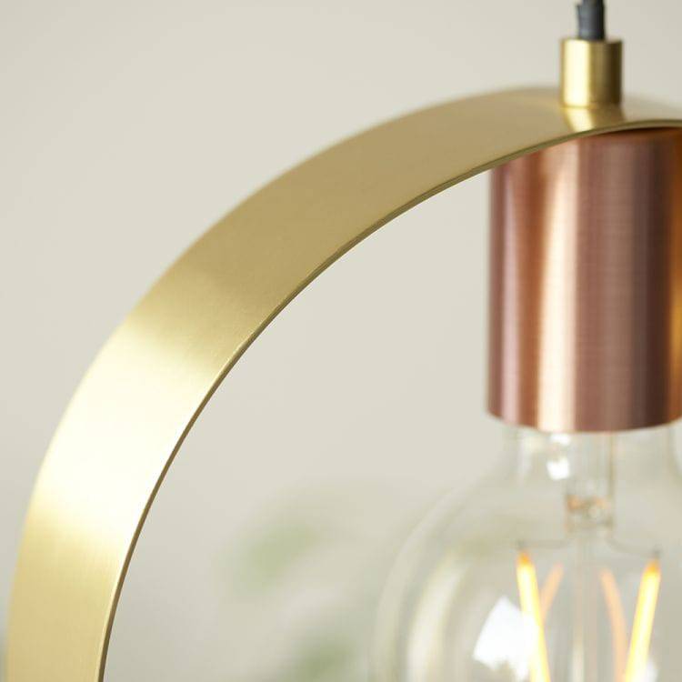 Hoop Pendant Ceiling Light Brushed Brass/Copper/Nickel - Comet Lighting