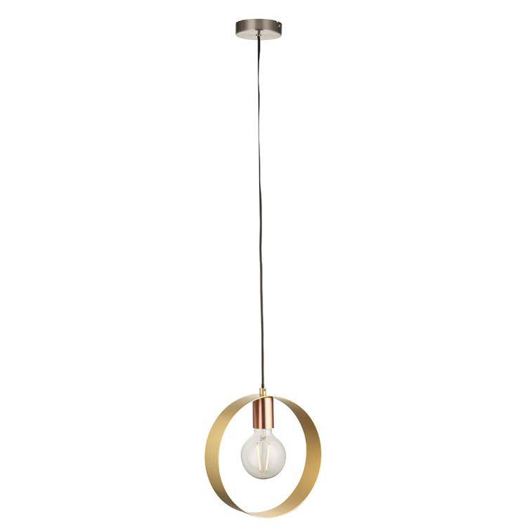 Hoop Pendant Ceiling Light Brushed Brass/Copper/Nickel - Comet Lighting